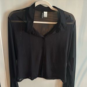 H&M Mesh Cropped Blouse